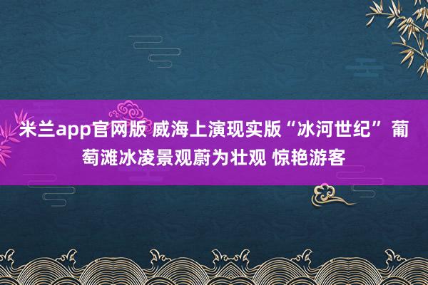 米兰app官网版 威海上演现实版“冰河世纪” 葡萄滩冰凌景观蔚为壮观 惊艳游客