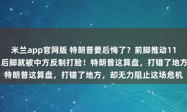 米兰app官网版 特朗普要后悔了？前脚推动111.54亿美元对台军售，后脚就被中方反制打脸！特朗普这算盘，打错了地方，却无力阻止这场危机