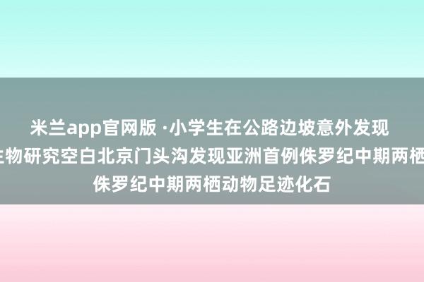 米兰app官网版 ·小学生在公路边坡意外发现 ·填补亚洲古生物研究空白北京门头沟发现亚洲首例侏罗纪中期两栖动物足迹化石